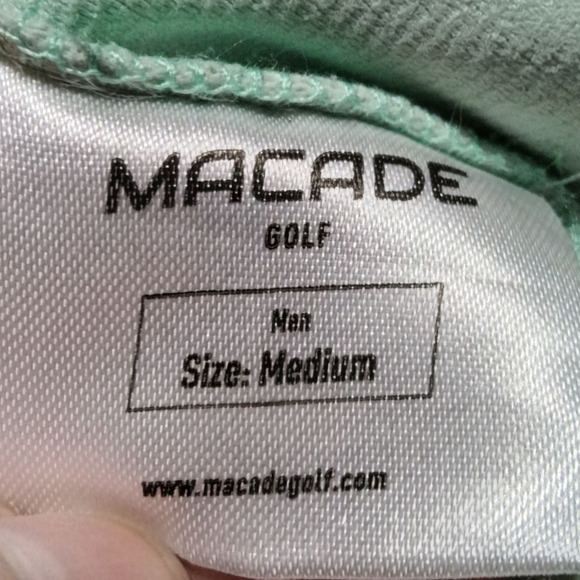 Macade Green Long Sleeve 1/4 zip Golf Shirt M Official Major Scripting - Picture 5 of 5
